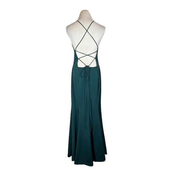 Jenny Yoo Collection Size 10 Green Dress Gown Strappy Tie Back - Picture 1 of 11